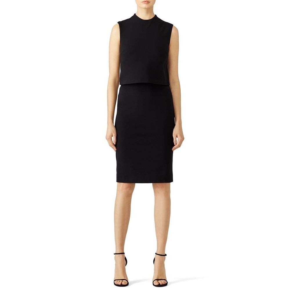 Diane Von Furstenberg 'TALI' POPOVER BODICE BLACK DRESS Size 2